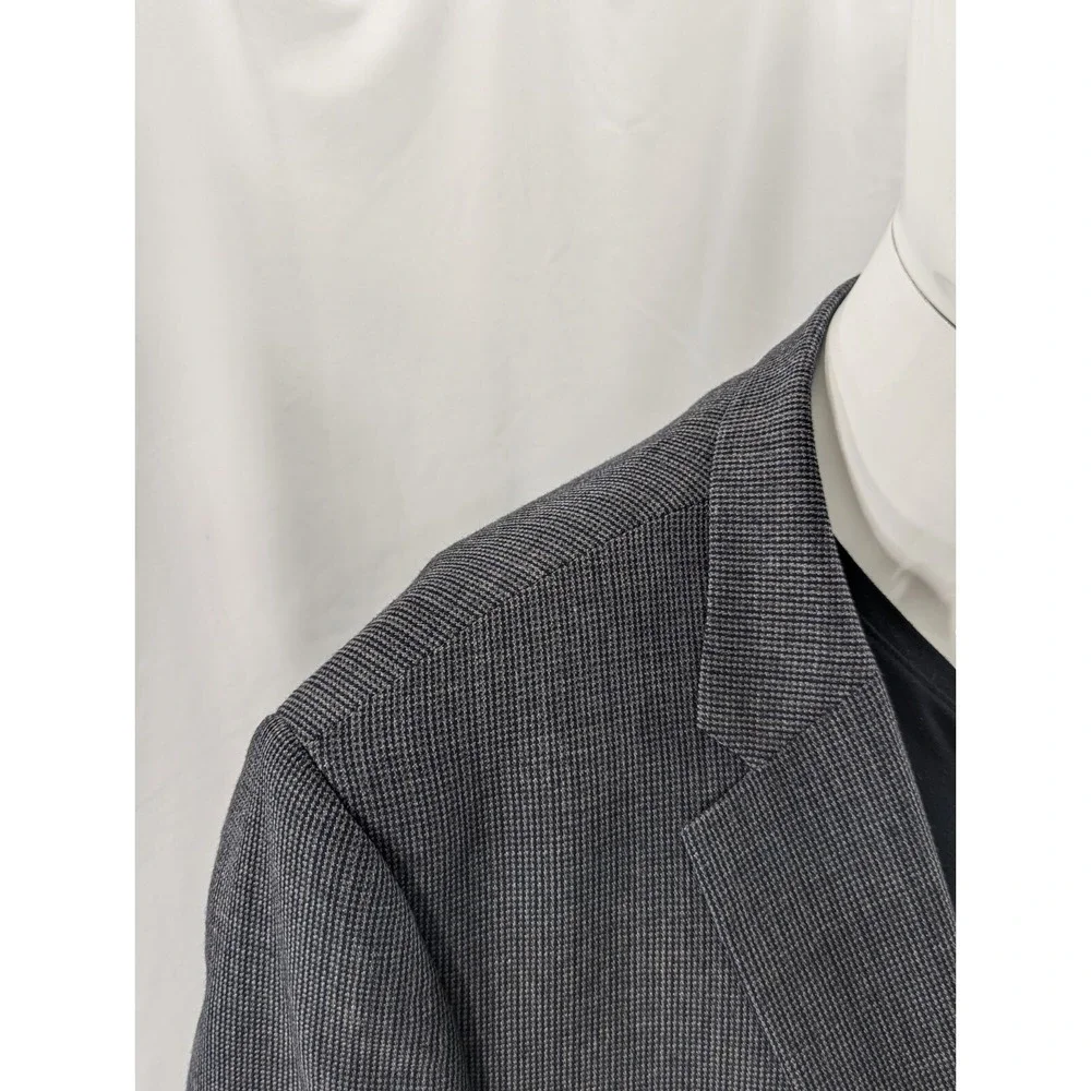 Chaps Ralph Lauren Blazer Suit‎ Jacket Soft Wool Birdseye Blue 48L *Small Hole